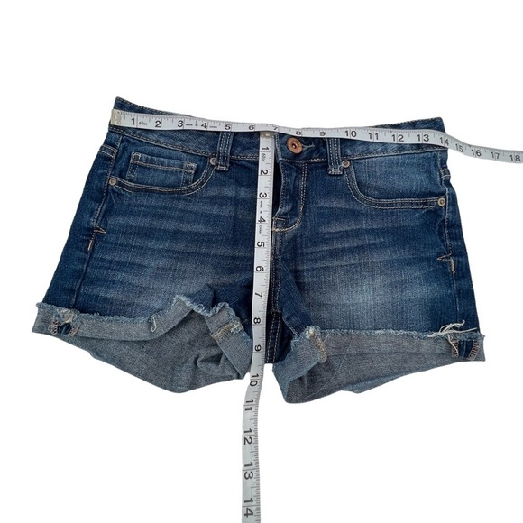 Aeropostale Midi Rough Cuffed Hem Jean Shorts Size 4 Women’s - Picture 5 of 6